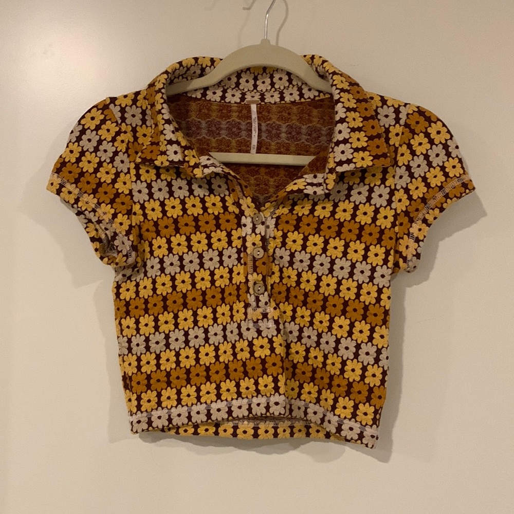 Free People Polo Short Sleeve Shirt